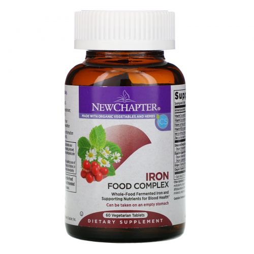 New Chapter, Iron, Food Complex, 60 Vegetarian Tablets