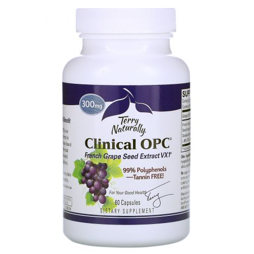 EuroPharma, Terry Naturally, Clinical OPC, 300 мг, 60 капсул