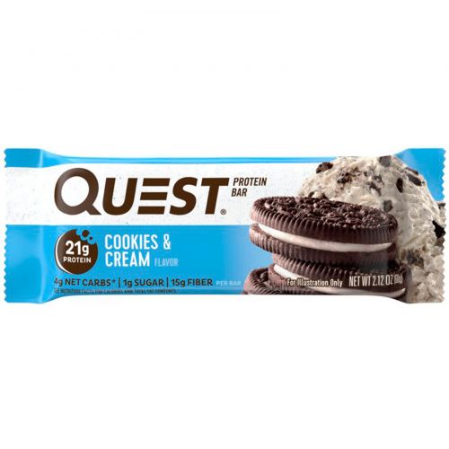 Quest Nutrition, QuestBar, Protein Bar, Cookies & Cream, 12 Bars, 2.1 (60 g) Each