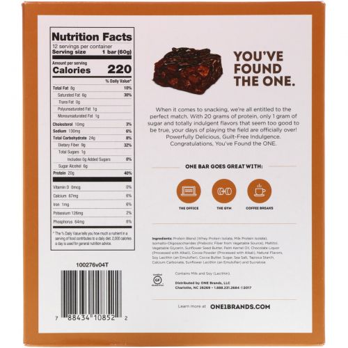 Oh Yeah!, One Bar, Chocolate Brownie Flavor, 12 Bars, 2.12 oz (60 g) Each