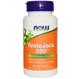 Now Foods, TestoJack 200, 60 вегетарианских капсул