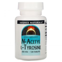 Source Naturals, N-ацетил L-тирозин, 300 мг, 120 таблеток