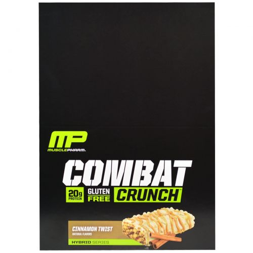 Muscle Pharm, Combat Crunch, корица, 12 батончиков, 63 г каждый