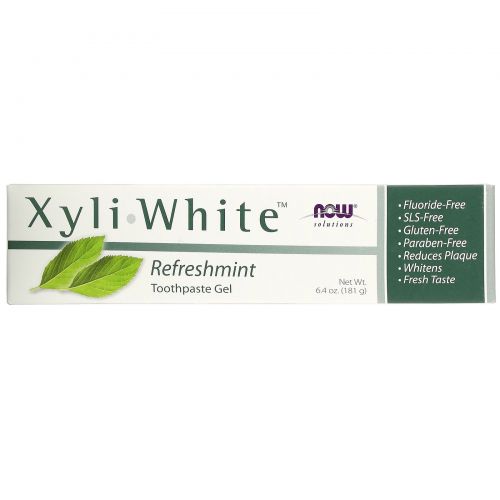 Now Foods, Now Foods, Solutions, Гель-паста Xyli-White с ароматом свежей мяты, 6,4 унции (181 г)