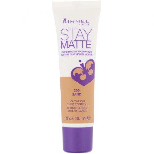 Rimmel London, Жидкий тональный мусс Stay Matte, оттенок 300 песочный, 30 мл