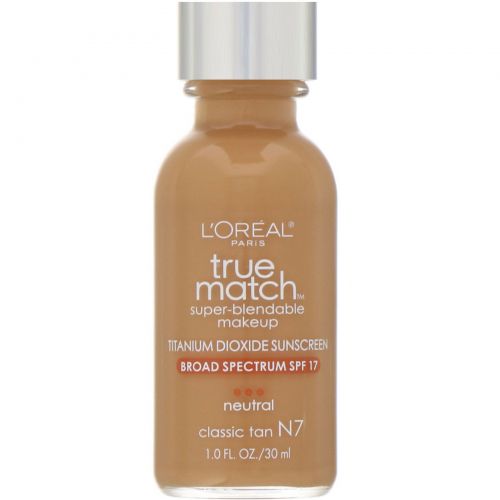 L'Oreal, Тональная основа True Match Super-Blendable Makeup, классический загар N7, 30 мл