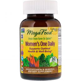 MegaFood, Цельнопищевые мультивитамины и минералы для женщин, 30 таблеток