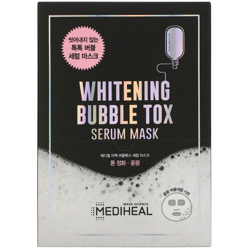 Mediheal, Whitening Bubble Tox Serum Mask, 10 Sheets, 21 ml Each