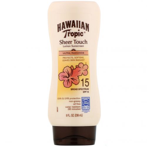 Hawaiian Tropic, Sheer Touch, Ultra Radiance, солнцезащитный лосьон с SPF 15, 236 мл