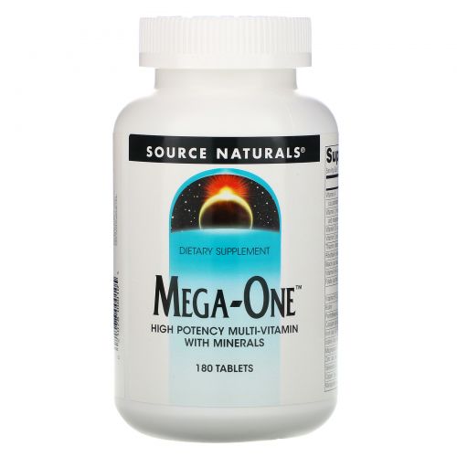 Source Naturals, Mega-One, Высокоэффективные мультивитамины и минералы, 180 таблеток