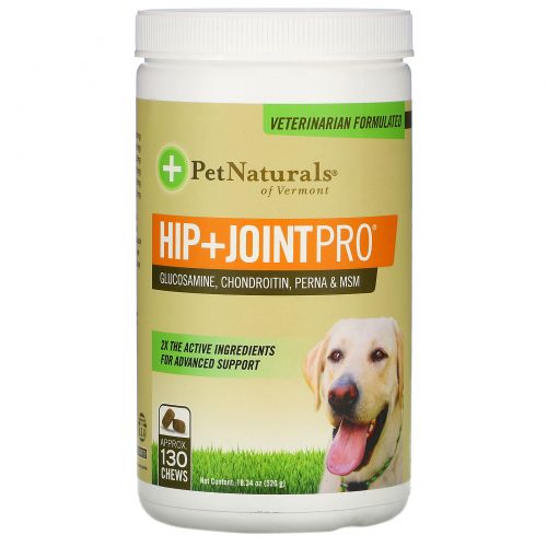 Pet Naturals of Vermont, Hip + Joint Pro, For Dogs, 130 Chews