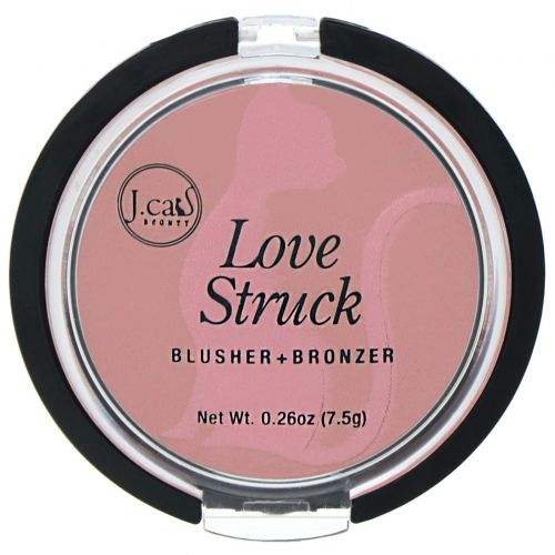 J.Cat Beauty, Румяна + бронзер Love Struck, оттенок LGP101 «Розовый душистый горошек», 7,5 г