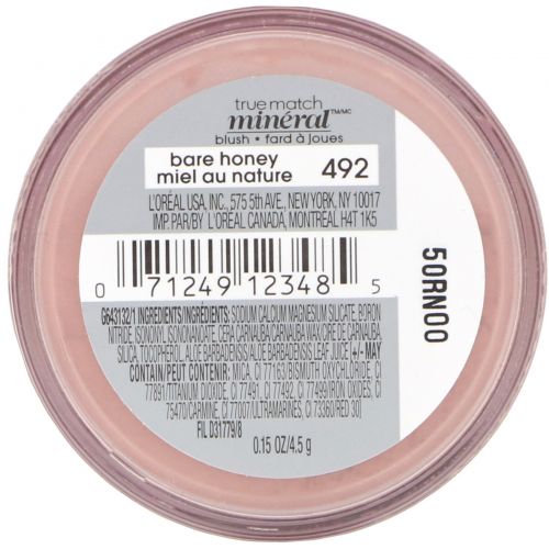 L'Oreal, Румяна True Match Naturale Mineral Blush, оттенок 492 «Чистый мед», 4,5 г