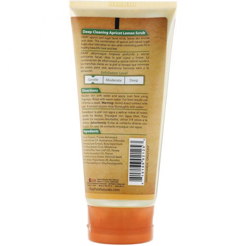 Okay, Clear Skin Facial Scrub, Apricot & Sugar, 6 oz (170 g)