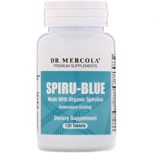 Dr. Mercola, Премиум добавки, Spiru-Blue, спирулина с антиоксидантным покрытием, 120 таблеток