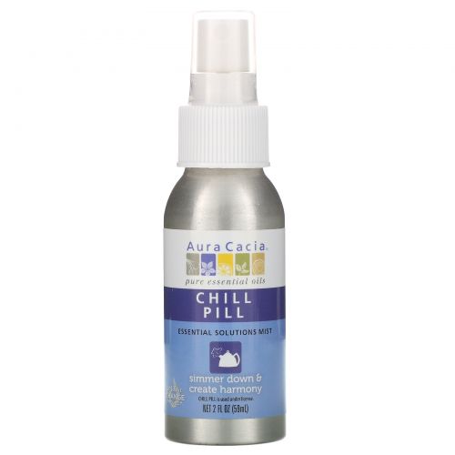 Aura Cacia, Chill Pill мист Essential Solutions, 2 жидких унции (59 мл)