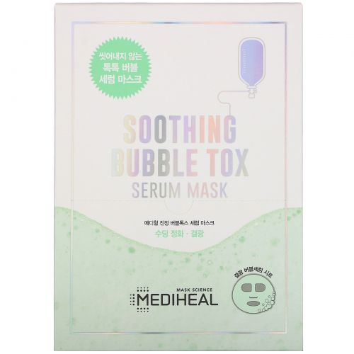 Mediheal, Soothing Bubble Tox Serum Mask, 10 Sheets, 18 ml Each