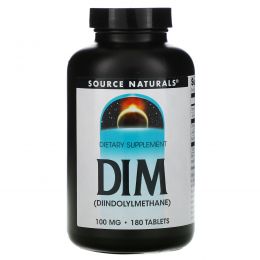 Source Naturals, DIM (диндолилметан), 100 мг, 180 таблеток