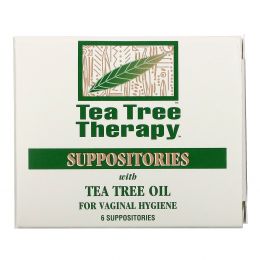 Tea Tree Therapy, Суппозитории, с маслом чайного дерева, для гигиены влагалища 6 Suppositories