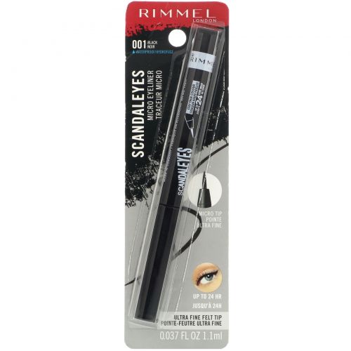 Rimmel London, Подводка-фломастер Scandaleyes, 001 черная, 1,1 мл