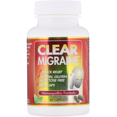 Clear Products, Clear Migraine при мигренях, 60 капсул