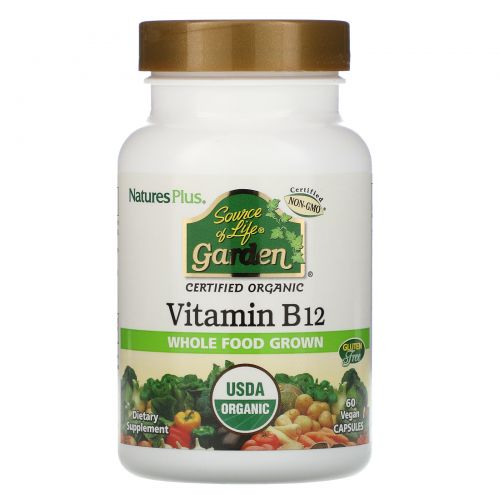 Nature's Plus, Source of Life Garden, Organic Vitamin B12, 60 Veggie Caps