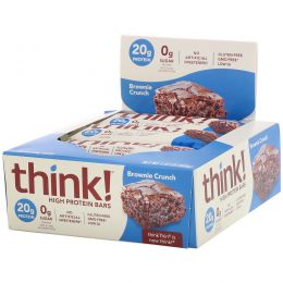 ThinkThin, Печенье брауни, 10 батончиков, 60 г каждый