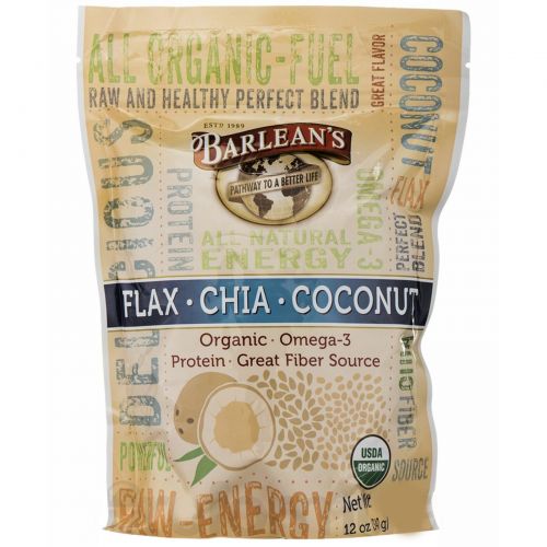 Barlean's, Raw Energy Flax-Chia-Coconut blend, 12oz pouch