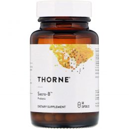 Thorne Research, Sacro-B, Saccharomyces Boulardii, 60 капсул в растительной оболочке