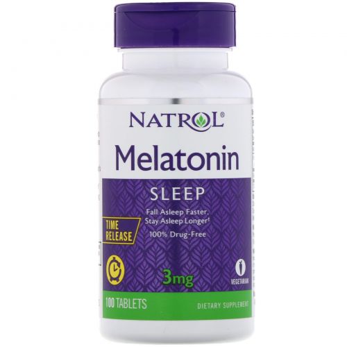 Natrol, Мелатонин TR, Time Release, 3 мг, 100 таблеток