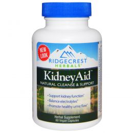 Ridge Crest Herbals, Препарат для почек Kidney Aid, 60 растительных капсул