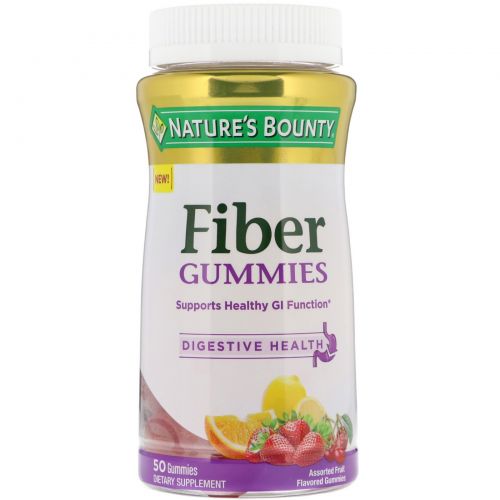 Nature's Bounty, Fiber Gummies, Assorted Fruit Flavors, 50 Gummies