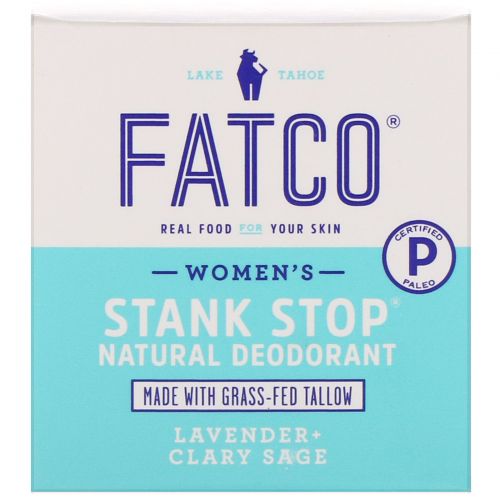 Fatco, Stank Stop Natural Deodorant, Women's, Lavender + Clary Sage, 1 fl oz (29 ml)