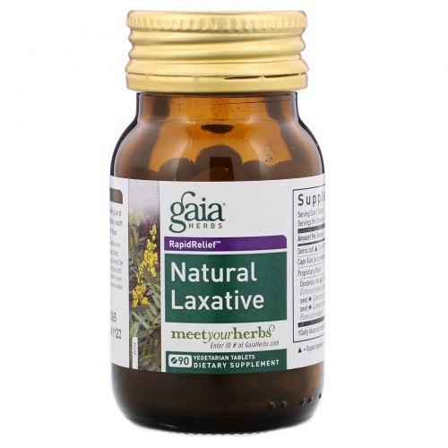 Gaia Herbs, Rapid Relief, натуральное слабительное, 90 таблеток