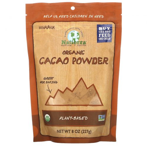 Natierra, Organic Cacao Powder Pouch, 8 oz (227 g)