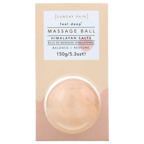 Sunday Rain, Feel Deep, Massage Ball, Himalayan Salts, 5.3 oz (150 g)