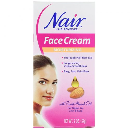 Nair , Hair Remover, Moisturizing Face Cream, 2 oz (57 g)