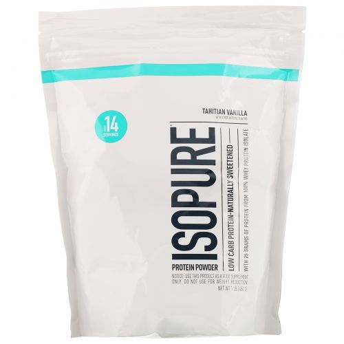 Nature's Best, IsoPure, Low Carb Protein Powder, Tahitian Vanilla, 1 lb (454 g)