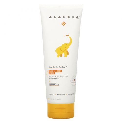 Alaffia, Baobab Baby, Face & Body Creme, Unscented, 8 fl oz (236 ml)