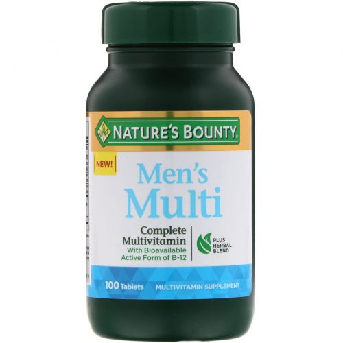Nature's Bounty, Мультивитамин для мужчин, полный комплекс мультивитаминов, 100 таблеток