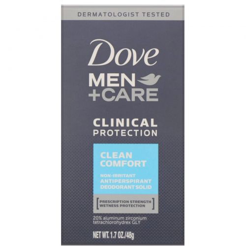 Dove, Men+Care, дезодорант-антиперспирант, клиническая защита, «Чистый комфорт», 48 г (1,7 унции)