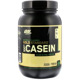 Optimum Nutrition, Натуральный 100% казеин золотого стандарта, со вкусом французской ванили, 2 фунта (909 г)