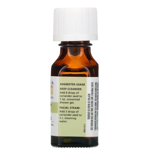 Aura Cacia, 100%-ное чистое эфирное масло семян кориандра, очищающее, 0,5 унции (15 мл)