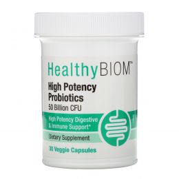 HealthyBiom, High Potency Probiotics, 50 Billion CFUs, 30 Veggie Capsules