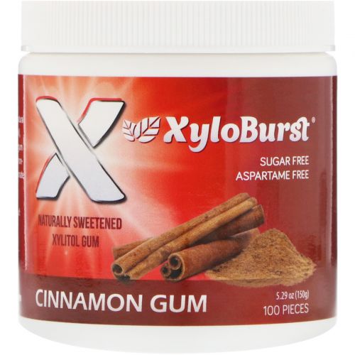 Xyloburst, Жевательная резинка с ксилитолом, Корица, 5,29 унций (150 г), 100 шт.