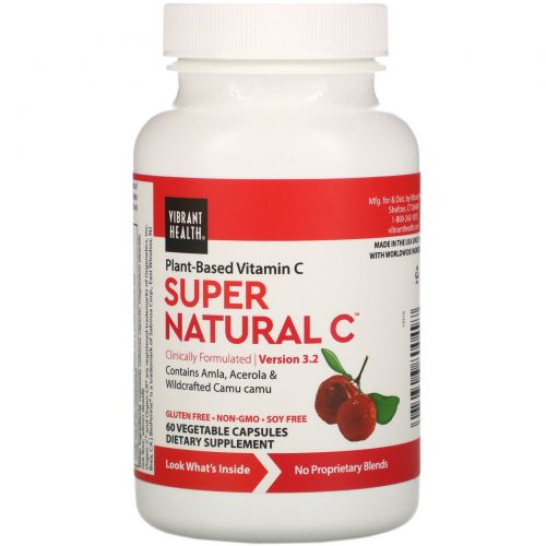 Vibrant Health, Super Natural C, версия 3.1, 60 растительных капсул