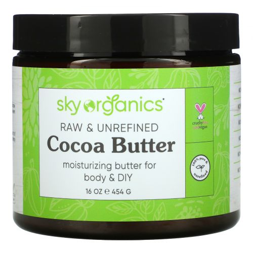 Sky Organics, Cocoa Butter, Organic Unrefined Raw, 16 oz (454 g)