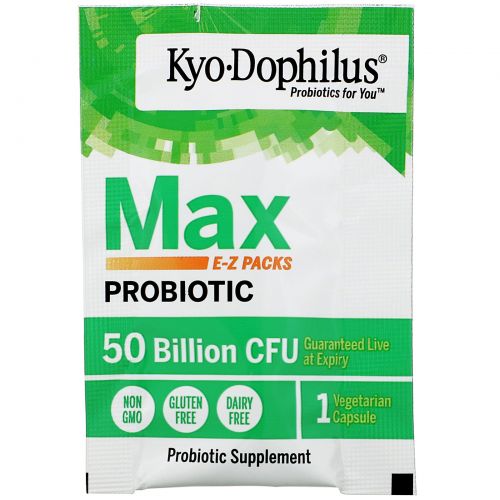 Kyolic, Kyo-Dophilus, Max Probiotic E-Z Packs, 50 Billion CFU, 14 Vegetarian Capsules