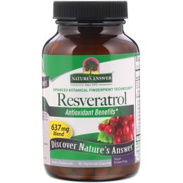 Nature's Answer, Resveratrol, 637 мг, 60 вегетарианских капсул