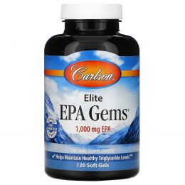 Carlson Labs, Elite EPA Gems, 1000 мг, 120 мягких капсул